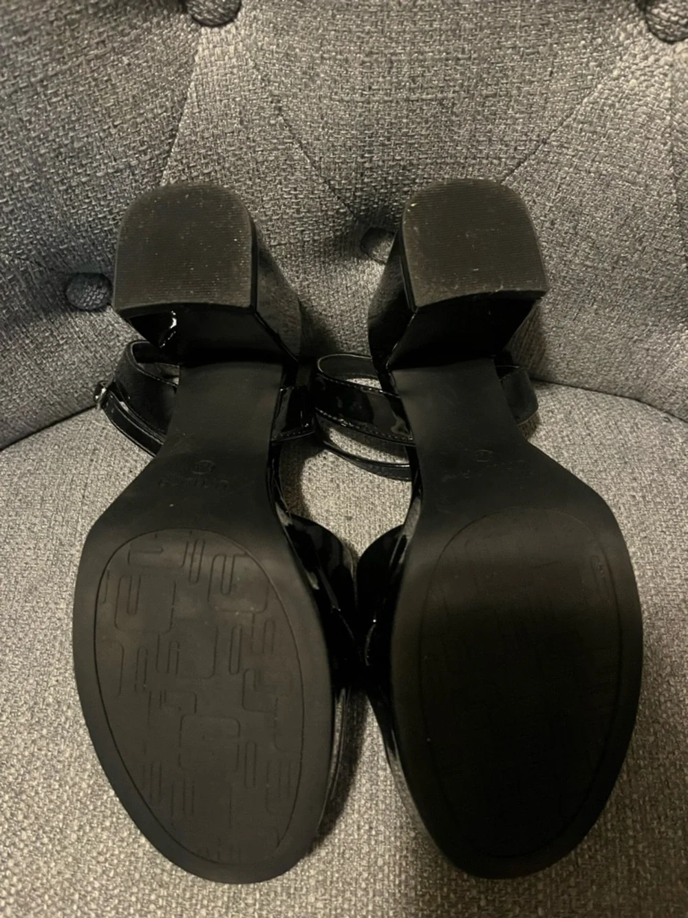 Unisa Black Platform Heels with Cross-Strap and Ankle Buckle - Picture 5 of 6